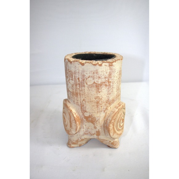 Other - Rustic Terracotta Planter Pot with Embossed Spiral Design